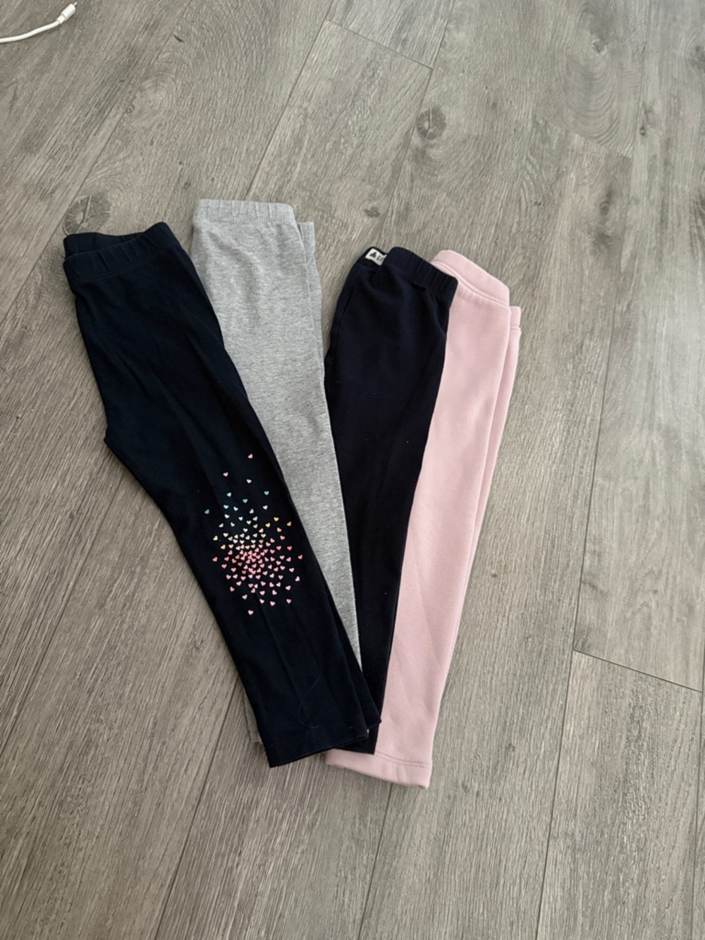 Kids 4-Pack Stretch Leggings - Black, Gray, Navy, Pink